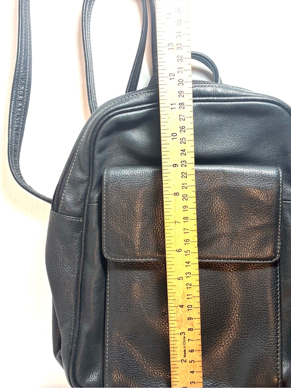 Tignanello Black Genuine Leather Women’s Backpack Purse Classic Older Style - Picture 13 of 14